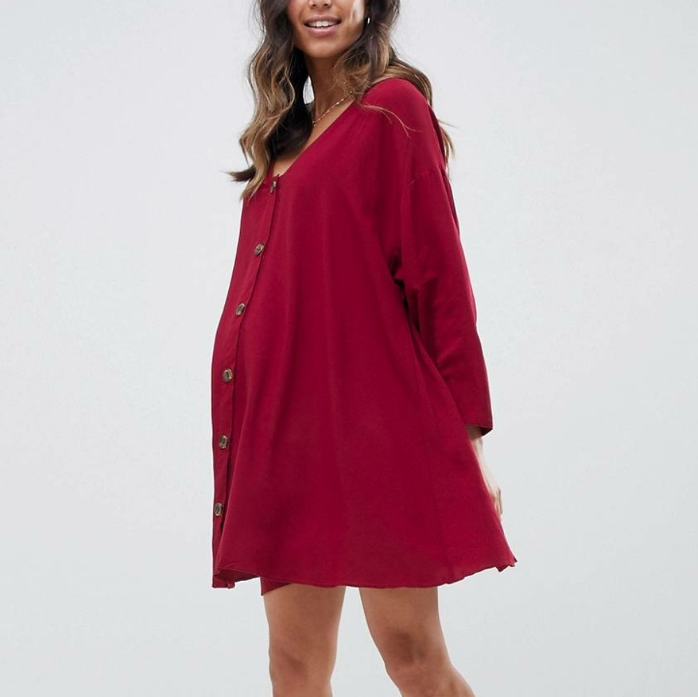 Maternity button down dress